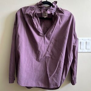 Purple A Shirt Thing long sleeve ruffle collar blouse